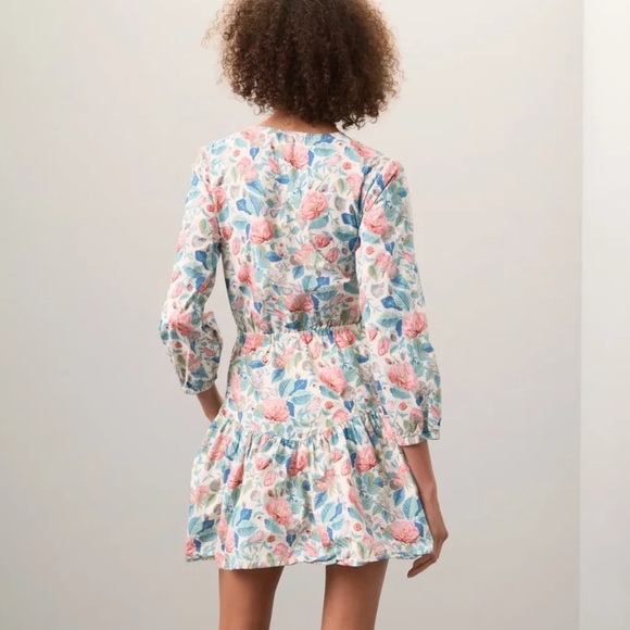 La Vie Rebecca Taylor Long Sleeve Paint Garden Dress - Picture 3 of 6